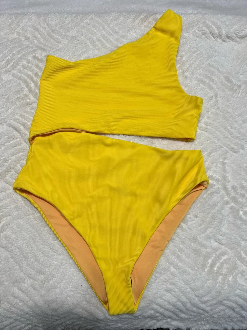 Beach Riot x Free People Celine One Piece Swimsuit Lemon Yellow Cutout M NWT